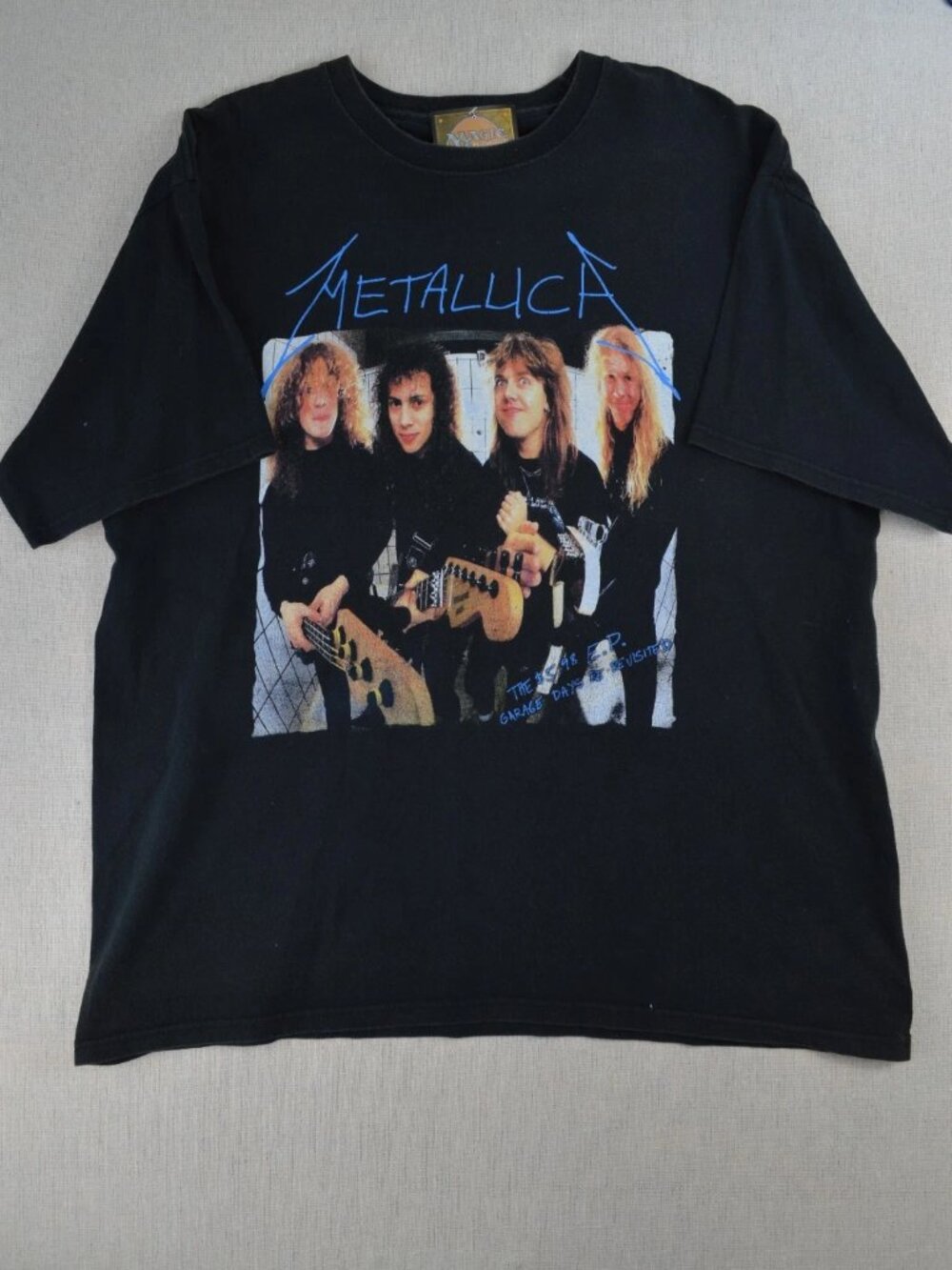 VTG Magic Mens Black T-Shirt Metallica Garage Days Re-Revisited Music Graphic